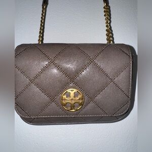 Tory Burch Brown Quilted Crossbody Bag